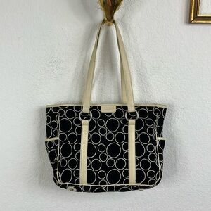 Tumi Wool Graphic VTG Circle Shoulder Tote Bag
